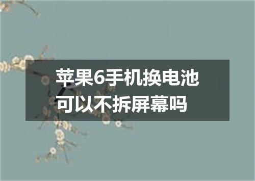苹果6手机换电池可以不拆屏幕吗