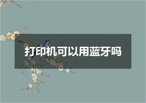 打印机可以用蓝牙吗