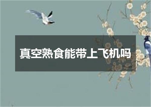 真空熟食能带上飞机吗