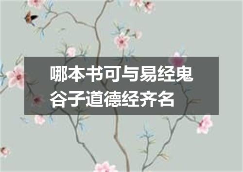 哪本书可与易经鬼谷子道德经齐名