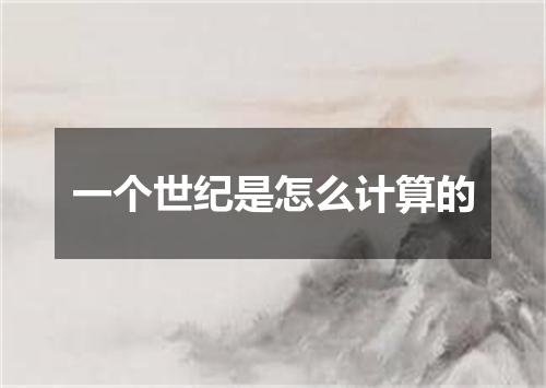 一个世纪是怎么计算的