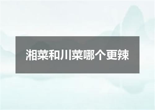 湘菜和川菜哪个更辣