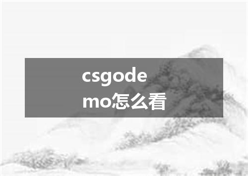 csgodemo怎么看