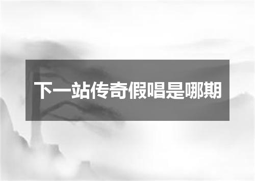 下一站传奇假唱是哪期
