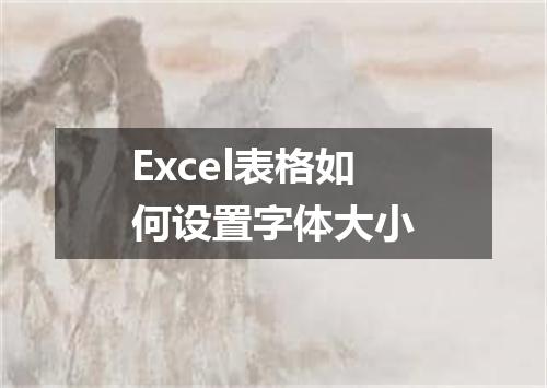 Excel表格如何设置字体大小