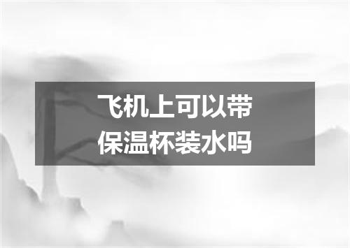 飞机上可以带保温杯装水吗