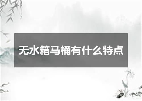 无水箱马桶有什么特点