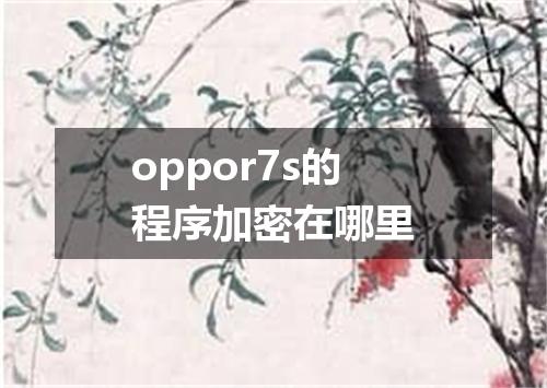 oppor7s的程序加密在哪里