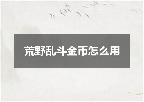 荒野乱斗金币怎么用