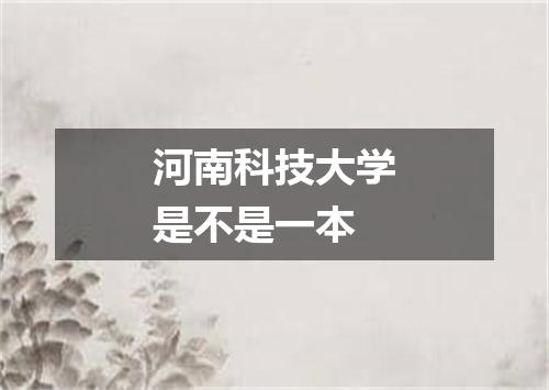 河南科技大学是不是一本