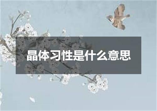 晶体习性是什么意思