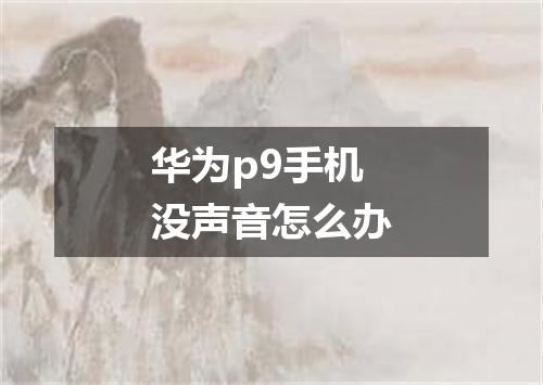 华为p9手机没声音怎么办