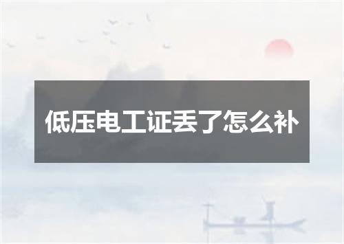 低压电工证丢了怎么补