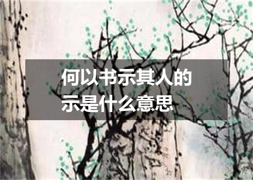 何以书示其人的示是什么意思
