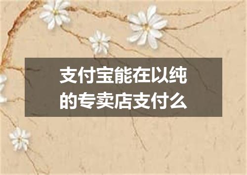 支付宝能在以纯的专卖店支付么