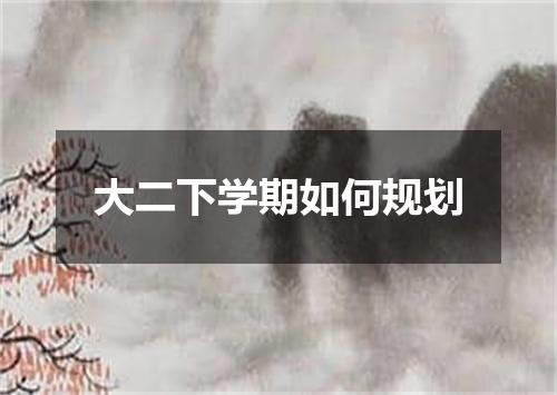 大二下学期如何规划