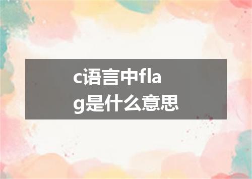 c语言中flag是什么意思