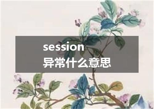 session异常什么意思