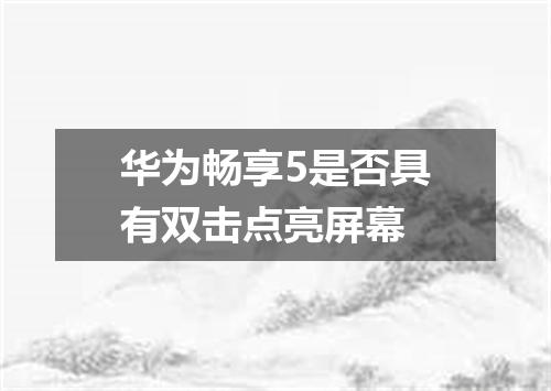 华为畅享5是否具有双击点亮屏幕