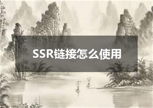 SSR链接怎么使用