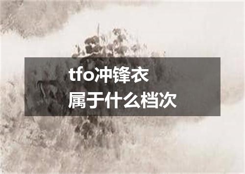 tfo冲锋衣属于什么档次