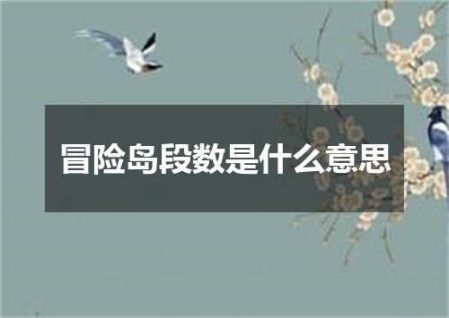 冒险岛段数是什么意思