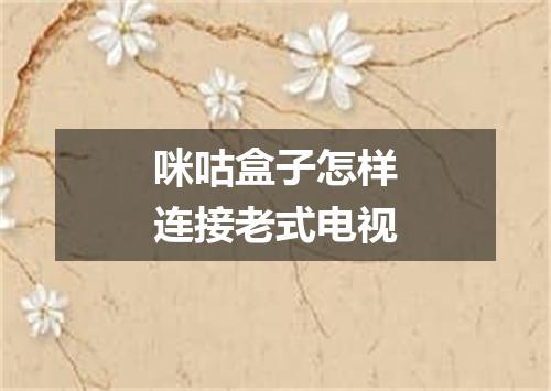 咪咕盒子怎样连接老式电视