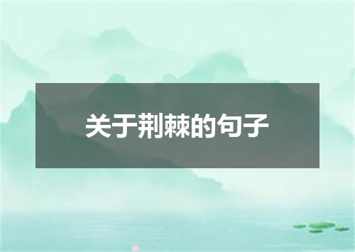 关于荆棘的句子