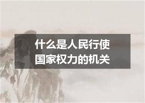什么是人民行使国家权力的机关