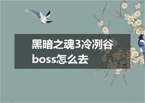 黑暗之魂3冷冽谷boss怎么去