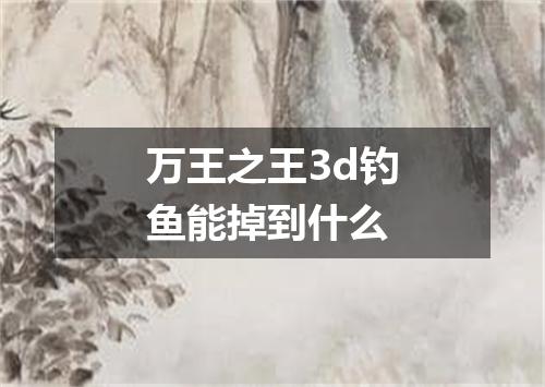 万王之王3d钓鱼能掉到什么