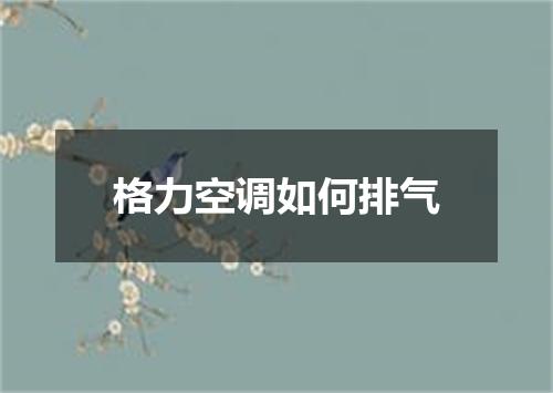 格力空调如何排气