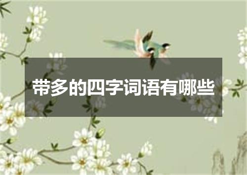 带多的四字词语有哪些