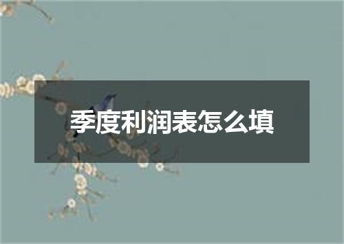 季度利润表怎么填