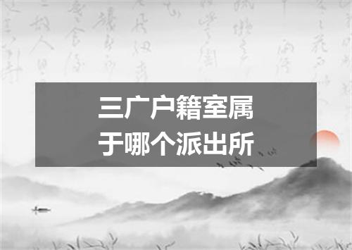 三广户籍室属于哪个派出所