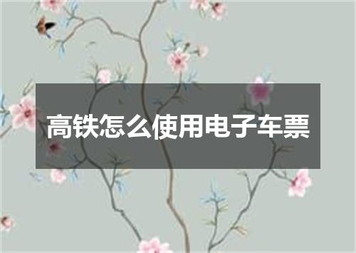 高铁怎么使用电子车票