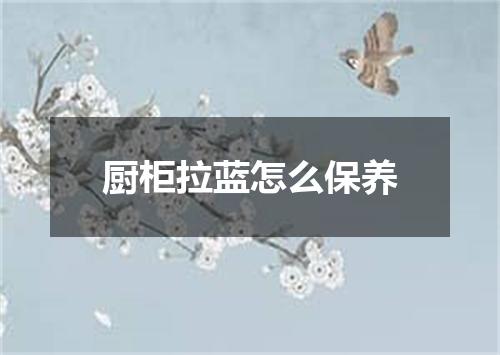 厨柜拉蓝怎么保养