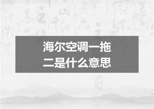 海尔空调一拖二是什么意思