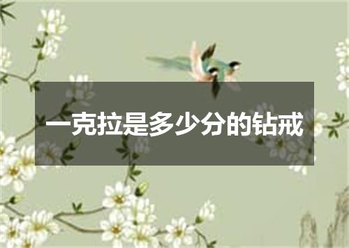 一克拉是多少分的钻戒