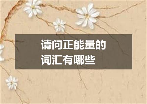 请问正能量的词汇有哪些