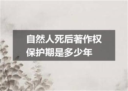 自然人死后著作权保护期是多少年