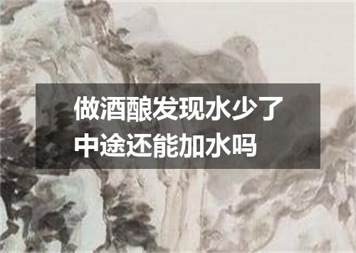 做酒酿发现水少了中途还能加水吗