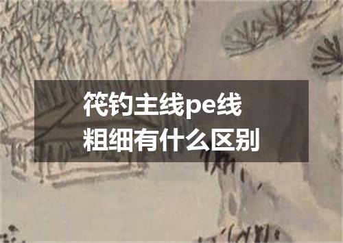 笩钓主线pe线粗细有什么区别