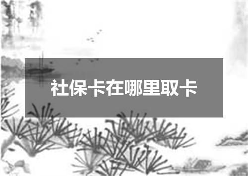 社保卡在哪里取卡