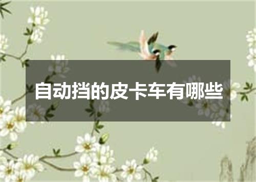 自动挡的皮卡车有哪些