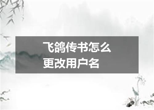 飞鸽传书怎么更改用户名
