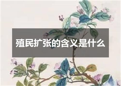 殖民扩张的含义是什么