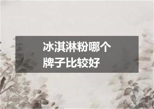 冰淇淋粉哪个牌子比较好