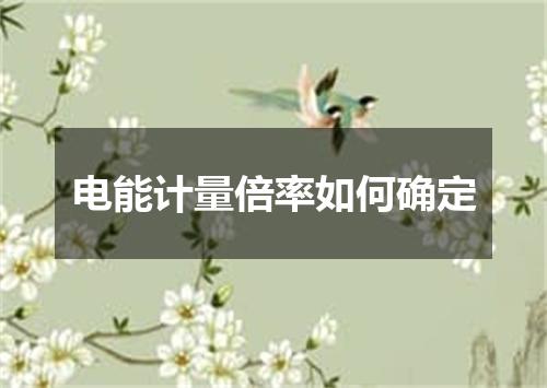 电能计量倍率如何确定