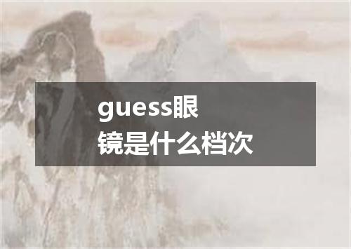 guess眼镜是什么档次